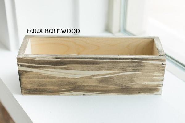 Centerpiece Box (Choose Size and Color) - Medium (10.75" Long) / Faux Barnwood